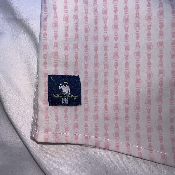 William Murray Shirt Mens Size XL Pink White Beer Beersucker Golf Button Down SS - Picture 9 of 15